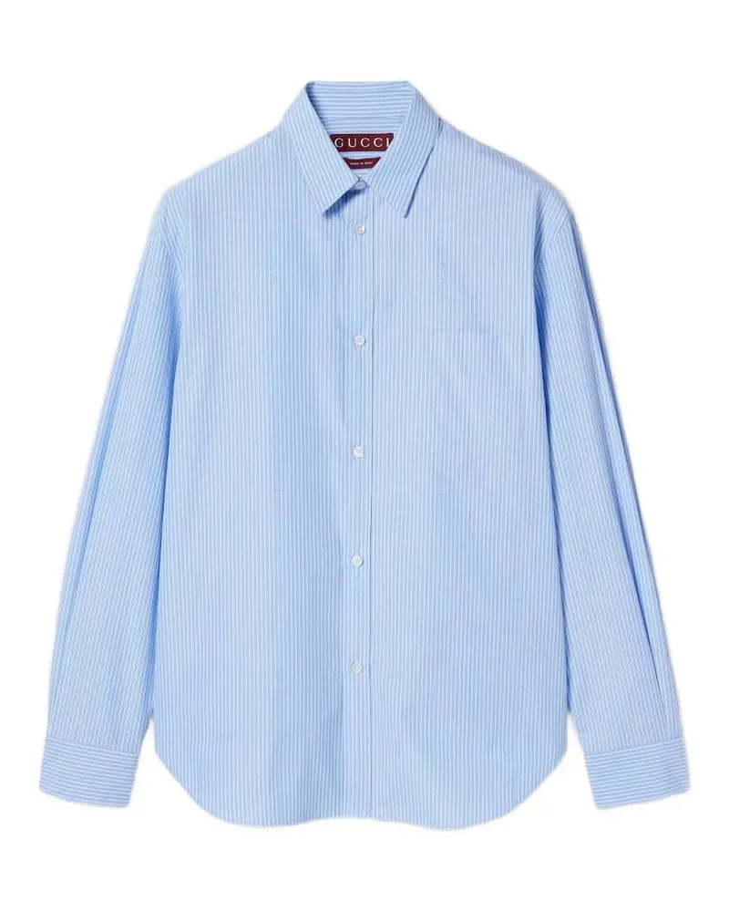 Gucci Hemd mit gestreifter Tasche - Blau Blau