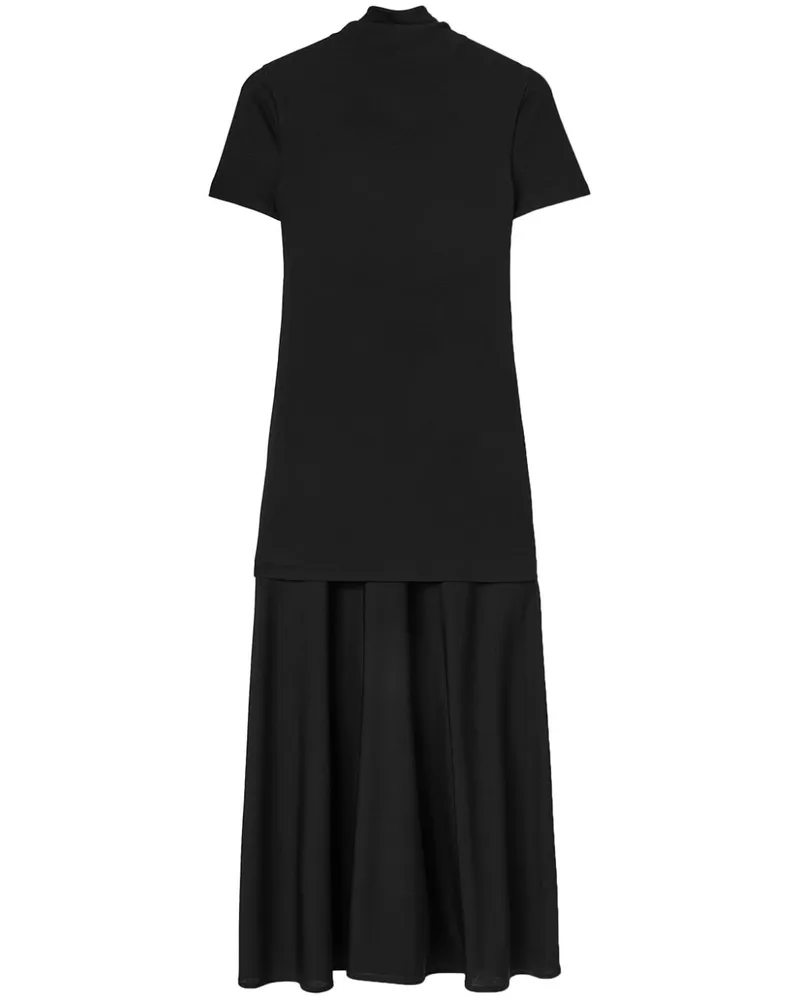 Jil Sander Midikleid im Layering-Look - Schwarz Schwarz