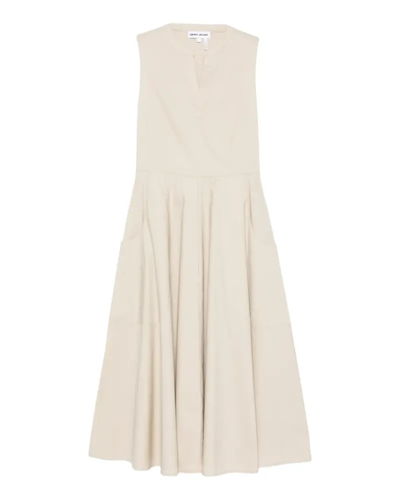DKNY V-neck pockets midi dress - Nude Nude