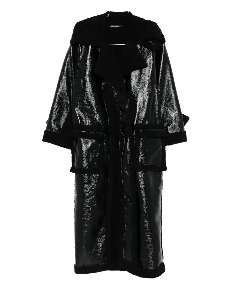 OTTOLINGER faux-shearling trim coat - Schwarz Schwarz