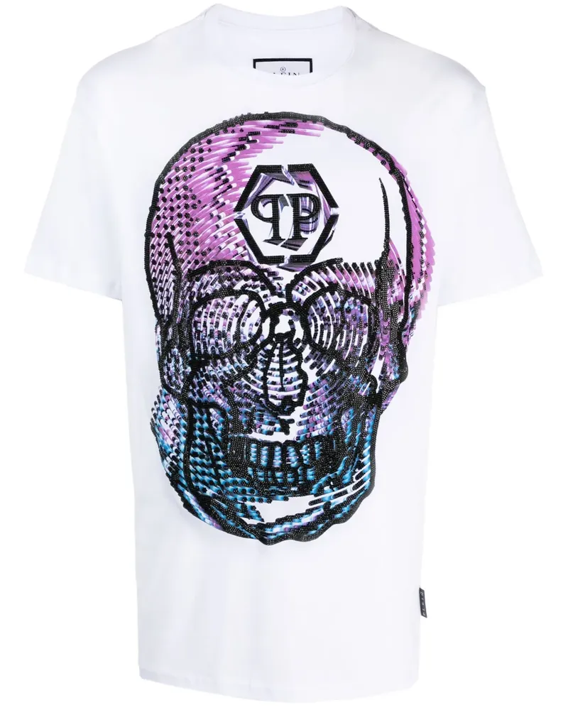 Philipp Plein T-Shirt mit Totenkopf-Print - Weiß Weiß