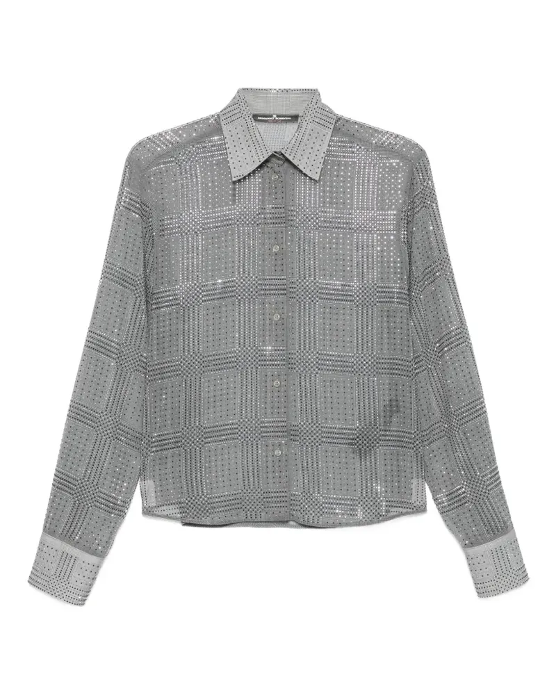 Ermanno Scervino Hemd mit Kristallen - Grau Grau