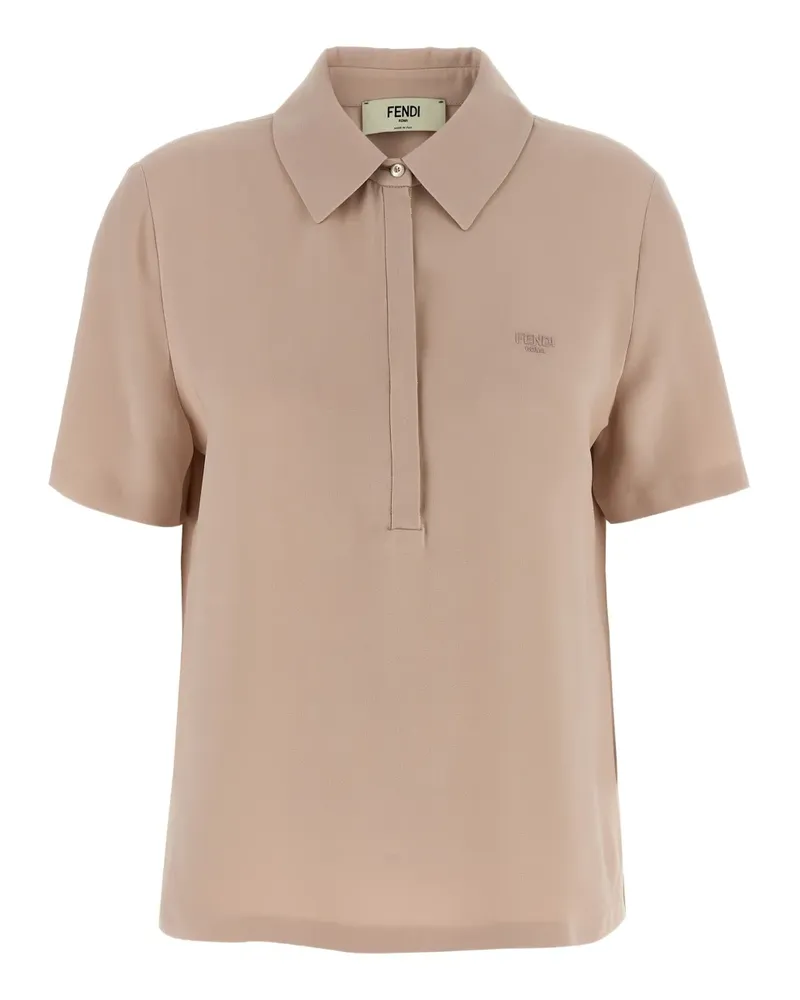Fendi Poloshirt aus Seide - Rosa Rosa