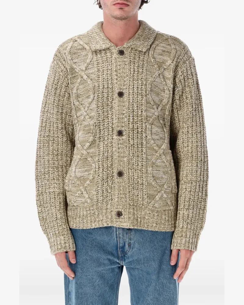 Obey Isar cable-knit button-up cardigan - Grün Grün