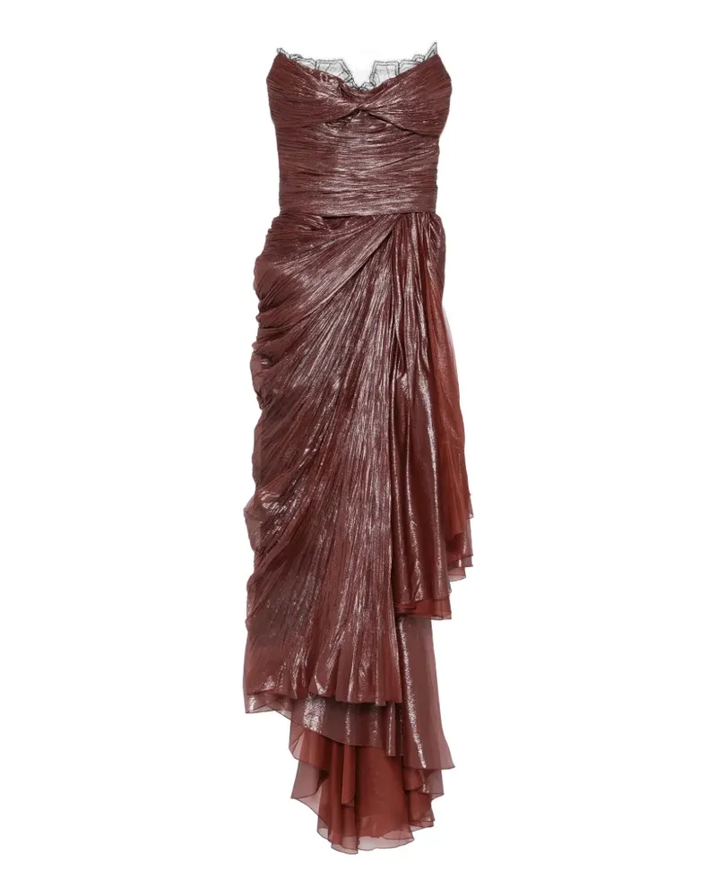 Maria Lucia Hohan Jolie lace-trim pleated dress - Braun Braun
