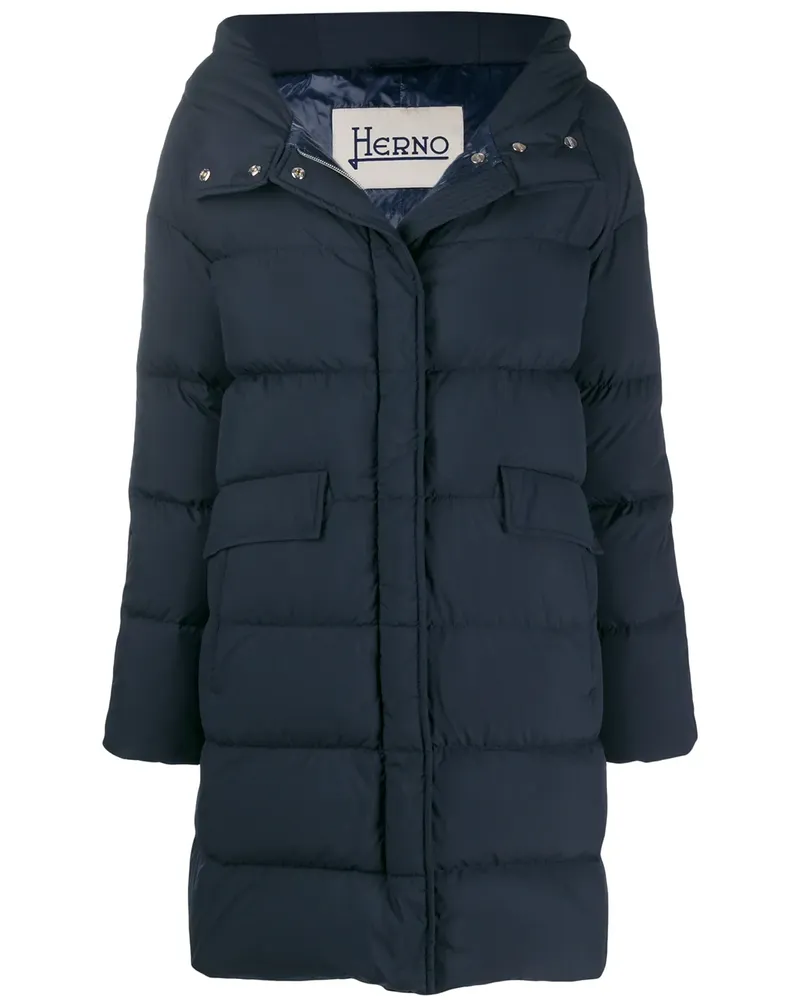 Herno Gesteppter Mantel mit Kapuze - Blau Blau