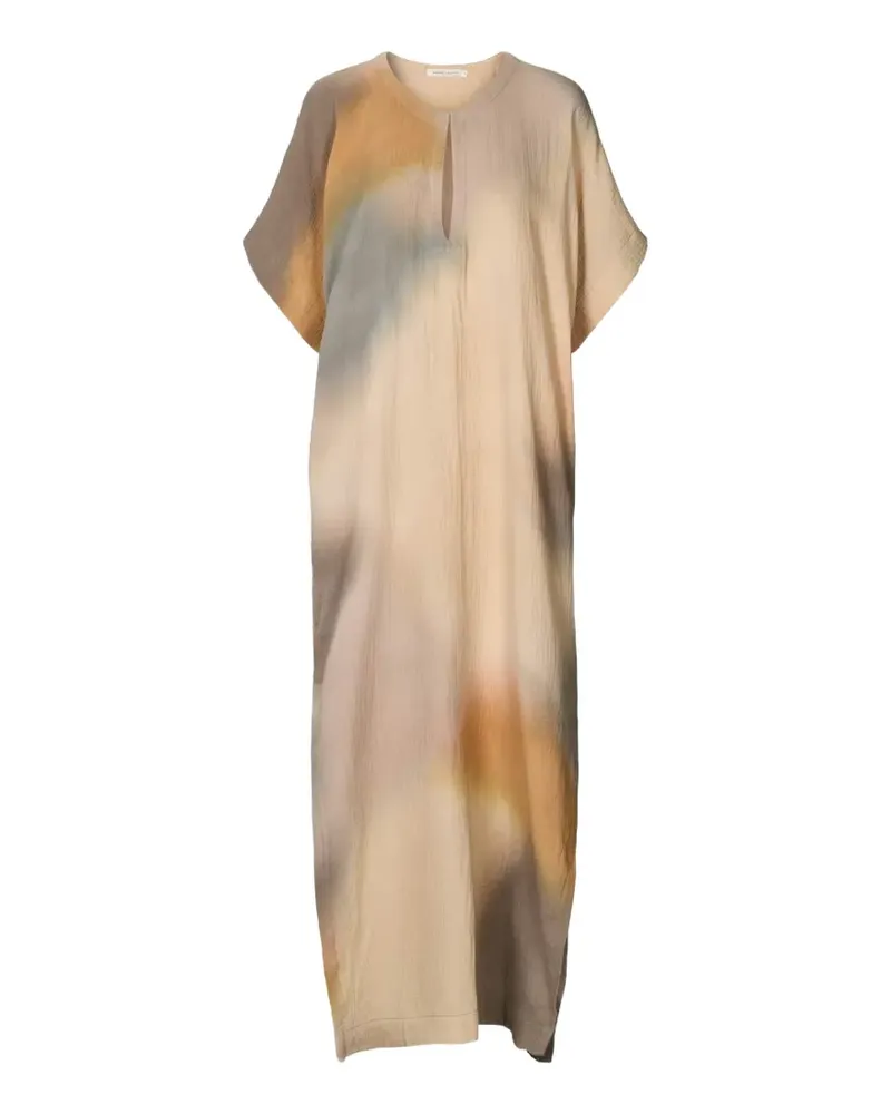Rabens Saloner Inza Batik-Maxikleid mit Seitenschlitz - Nude Nude