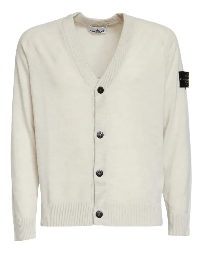 Stone Island Cardigan mit V-Ausschnitt - Weiß Weiß