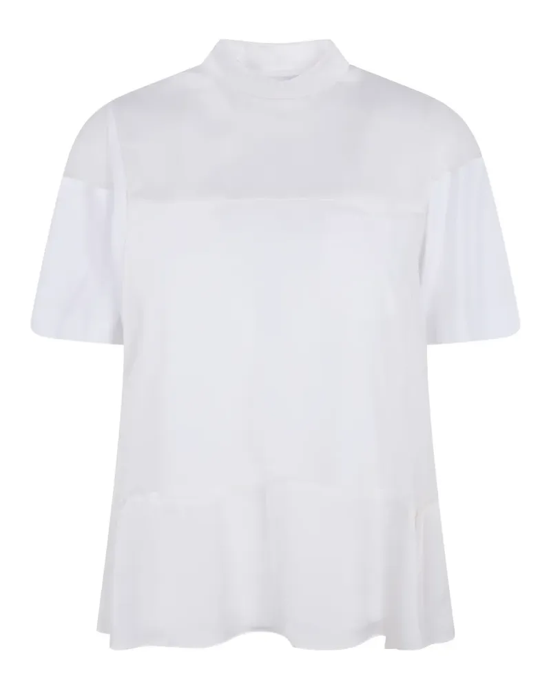 Sacai panelled mock-neck T-shirt - Weiß Weiß
