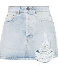 VETEMENTS Jeans-Minirock im Distressed-Look Blau