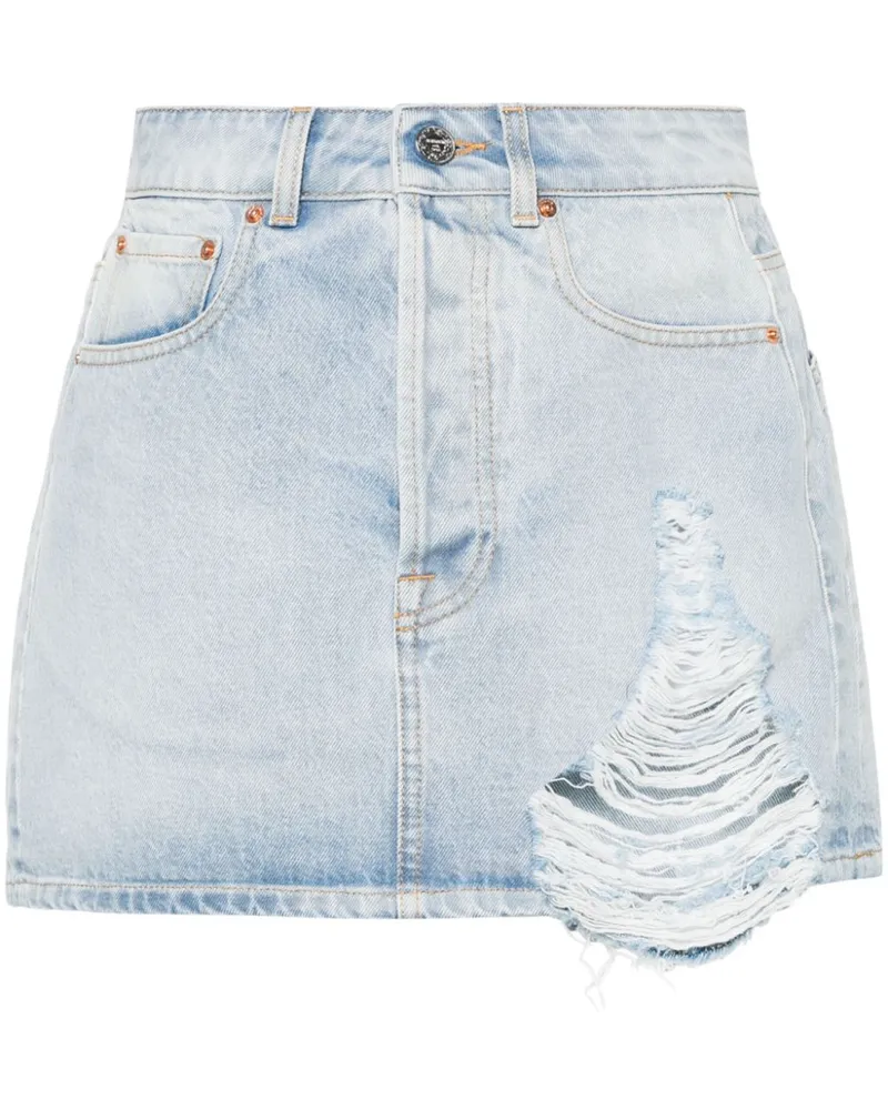 VETEMENTS Jeans-Minirock im Distressed-Look - Blau Blau