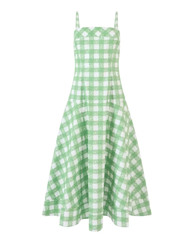 Rosie Assoulin embroidered gingham midi dress - Grün Grün