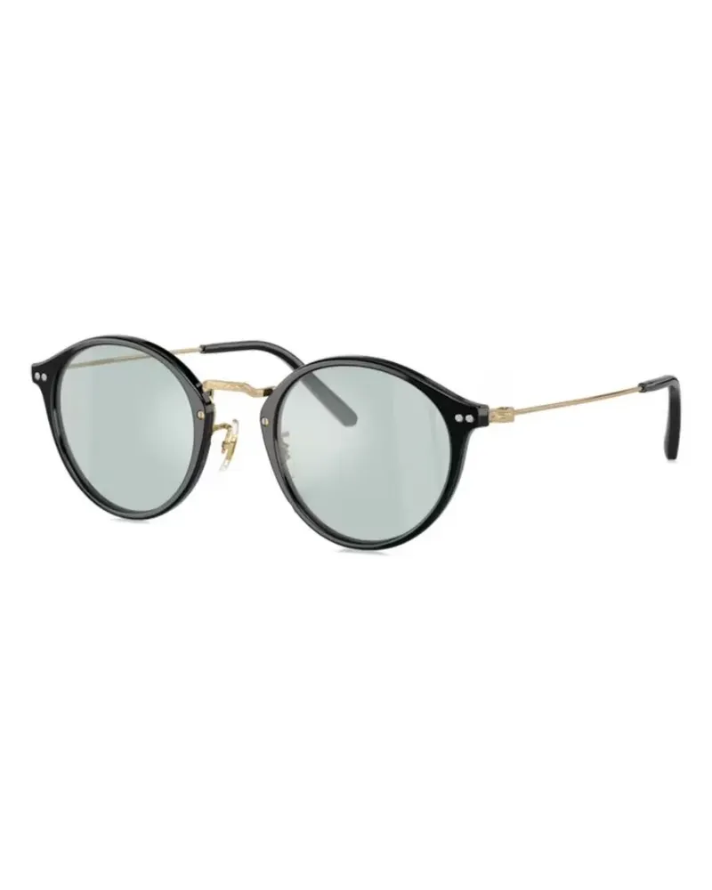 Oliver Peoples Sonnenbrille mit rundem Gestell - Schwarz Schwarz