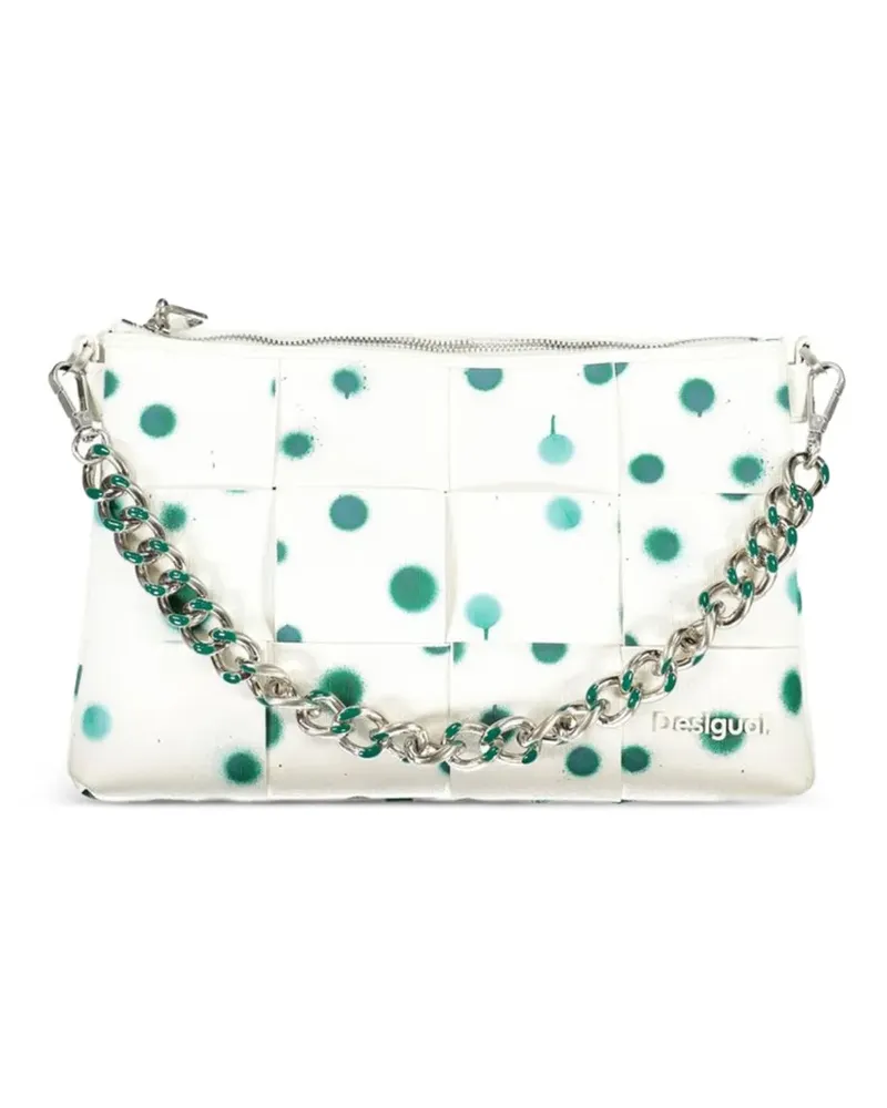 Desigual woven spray-paint shoulder bag - Weiß Weiß