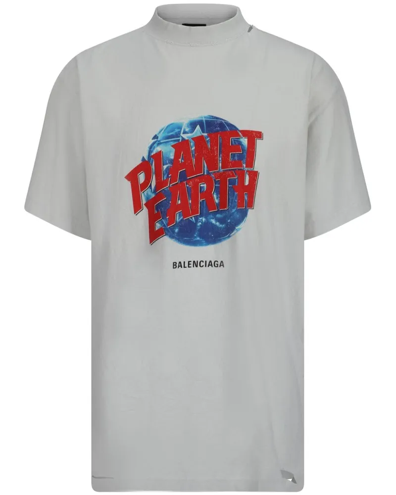 Balenciaga Planet Earth T-Shirt - Weiß Weiß