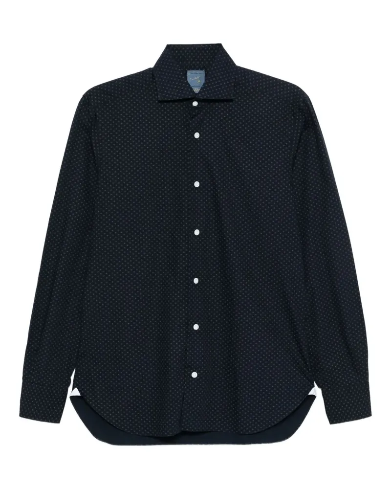 BARBA Hemd mit Mikro-Muster - Blau Blau