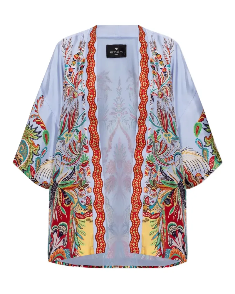 Etro paisley-print silk top - Blau Blau