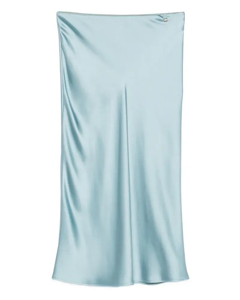 Herno Satin-Rock mit Diagonalschnitt - Blau Blau