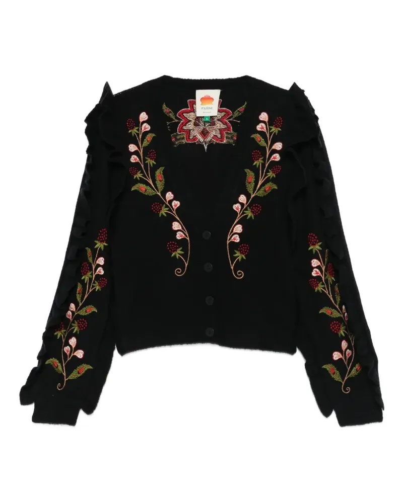FARM Rio berry-embroidered cardigan - Schwarz Schwarz