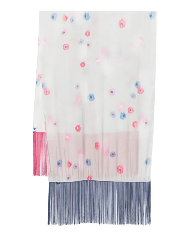 Emporio Armani Schal mit Blumen-Print - Weiß Weiß