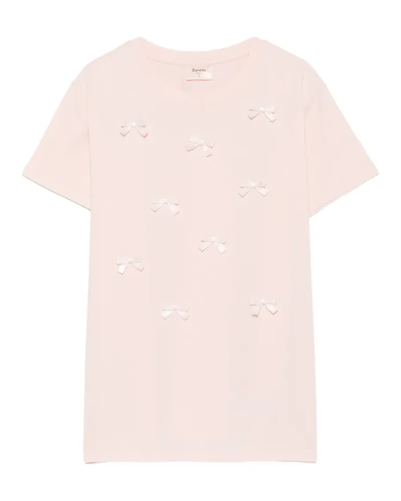 Repetto T-Shirt mit Schleifenapplikation - Rosa Rosa