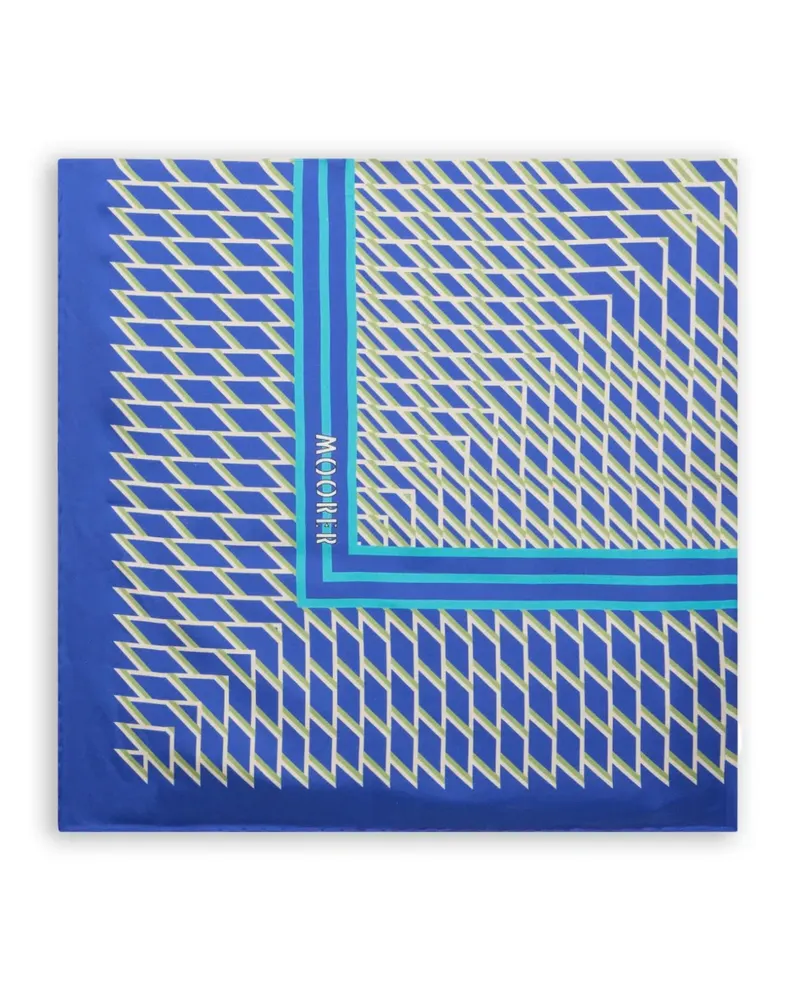 MOORER Schal mit geometrischem Print - Blau Blau
