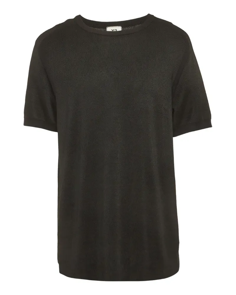 Y-3 mesh crew neck T-shirt - Schwarz Schwarz