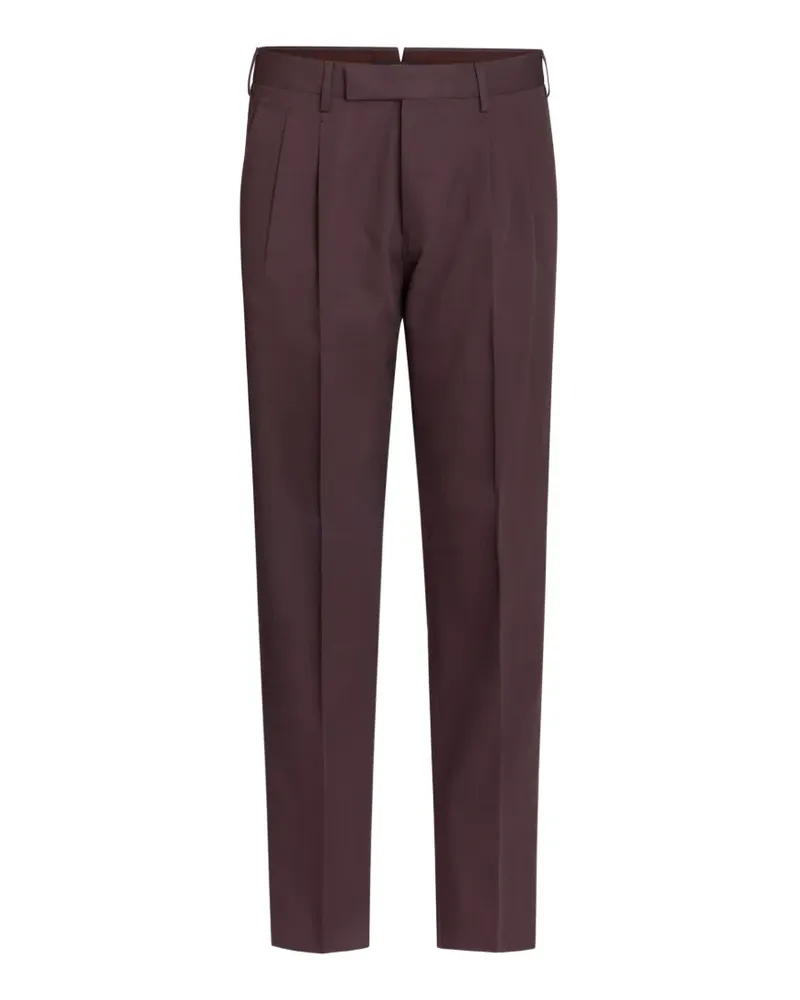 Ermenegildo Zegna pleated pressed-crease trousers - Braun Braun