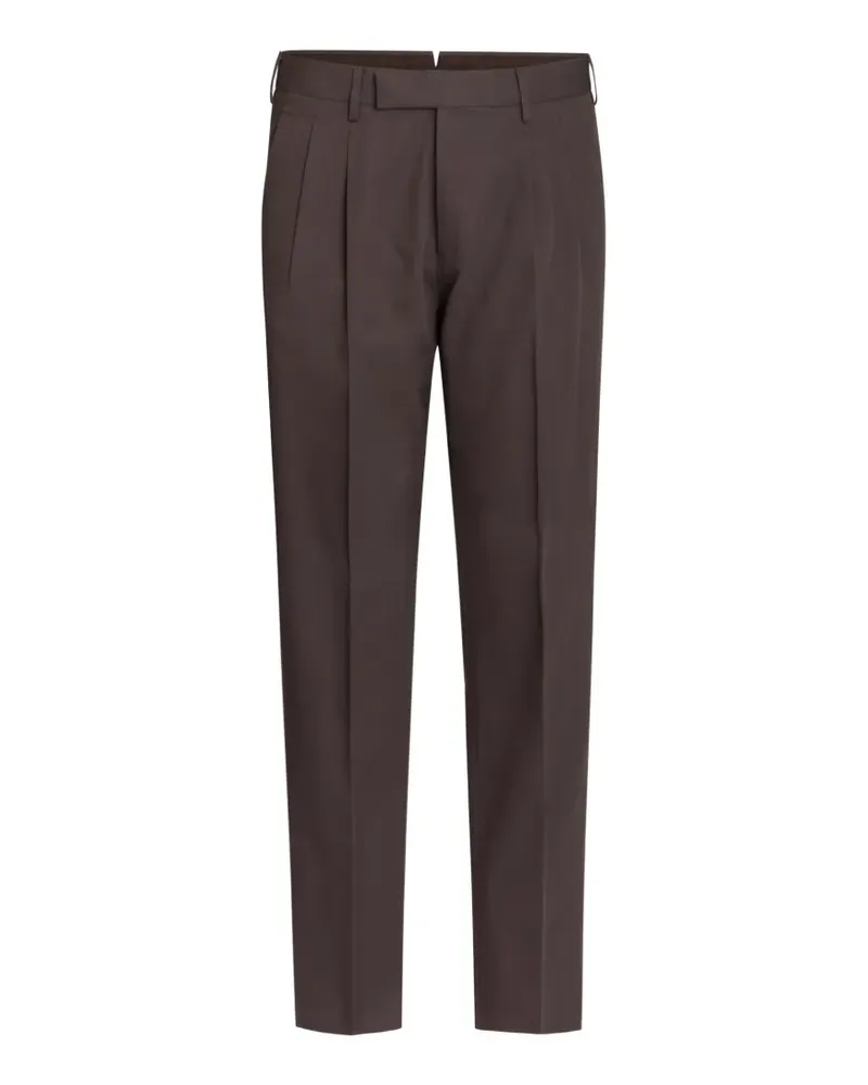 Ermenegildo Zegna pleated pressed-crease trousers - Braun Braun