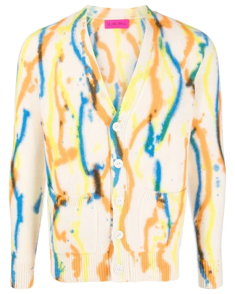 The Elder Statesman Kaschmircardigan mit Malerei-Print - Nude Nude