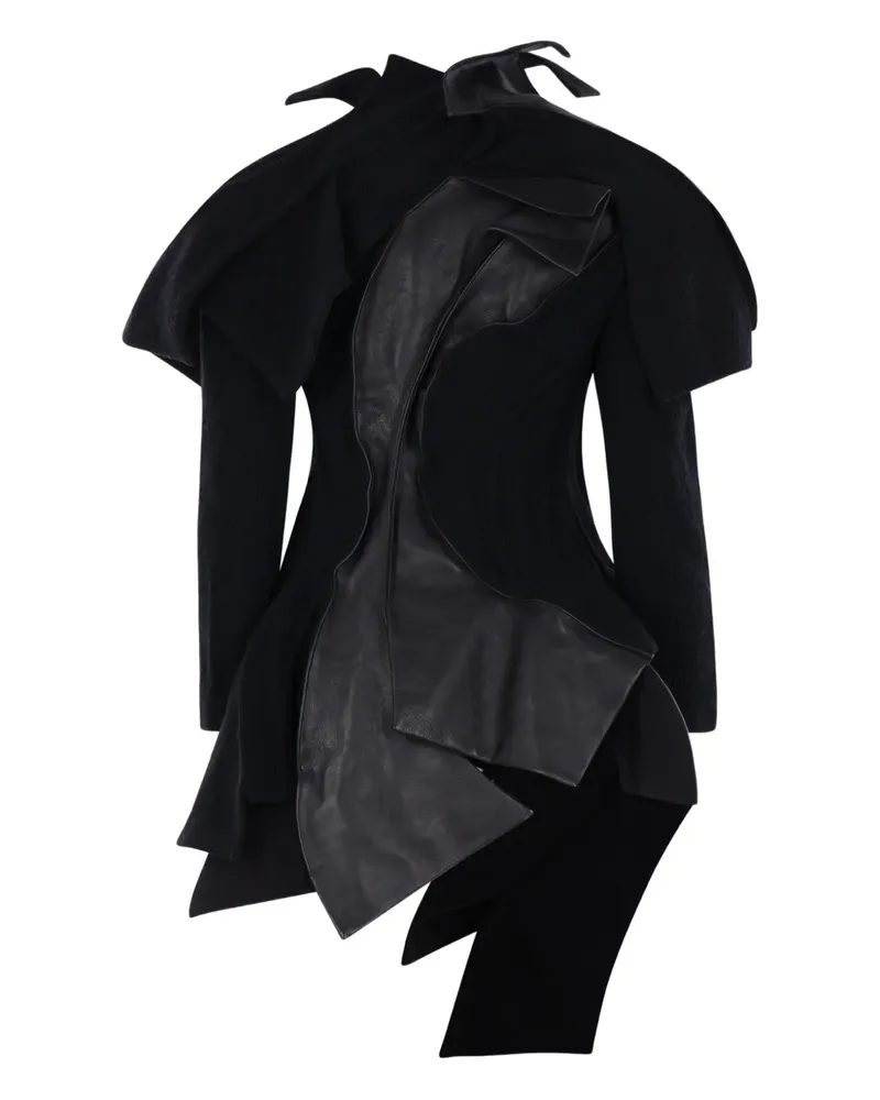 Yohji Yamamoto Jacke im Layering-Look - Schwarz Schwarz