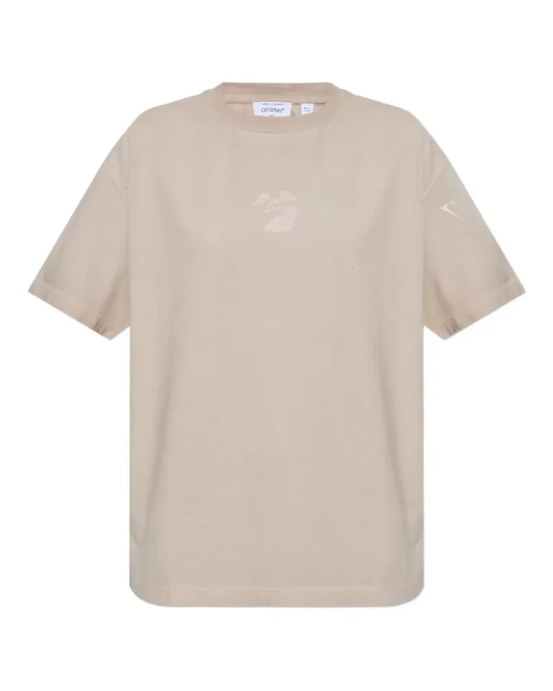 OFF-WHITE T-Shirt mit Logo-Print - Nude Nude