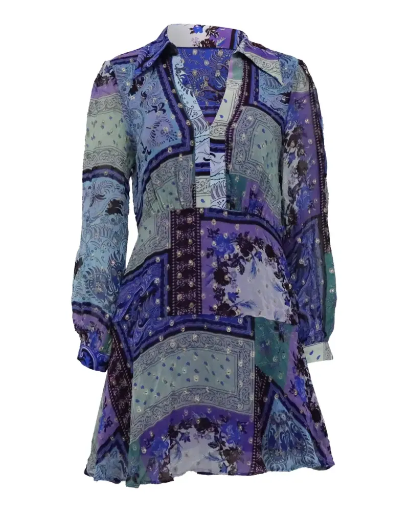 RIXO Minikleid mit Print - Blau Blau