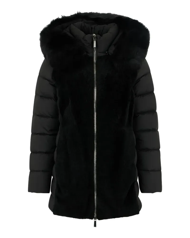 MOORER hooded coat - Schwarz Schwarz