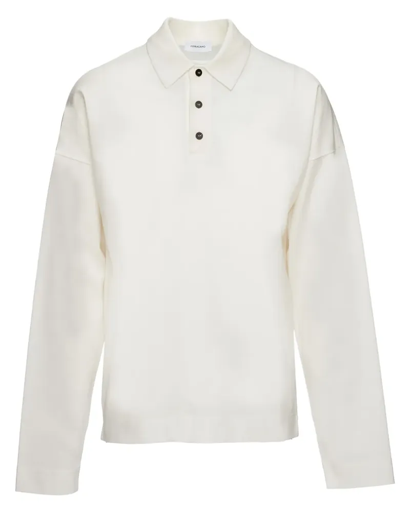 Ferragamo Poloshirt mit langen Ärmeln - Weiß Weiß