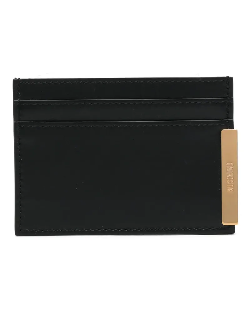 Moschino Kartenetui mit Logo-Schild - Schwarz Schwarz