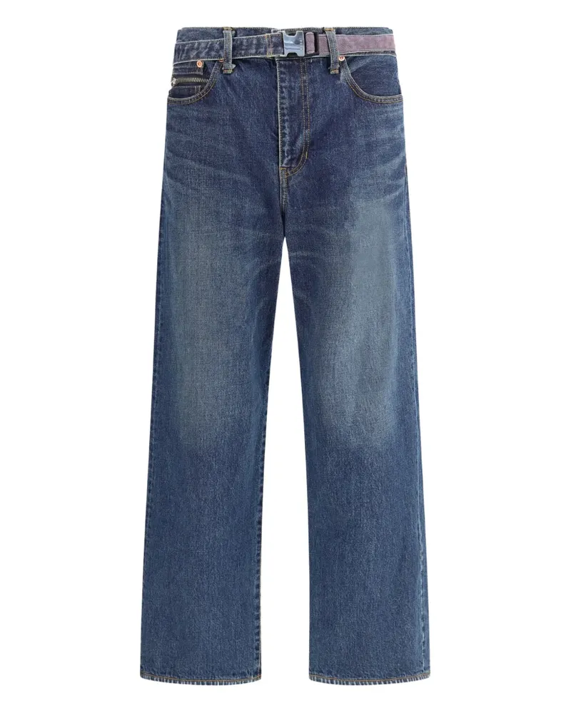 Sacai Jeans mit Reißverschlusstasche - Blau Blau