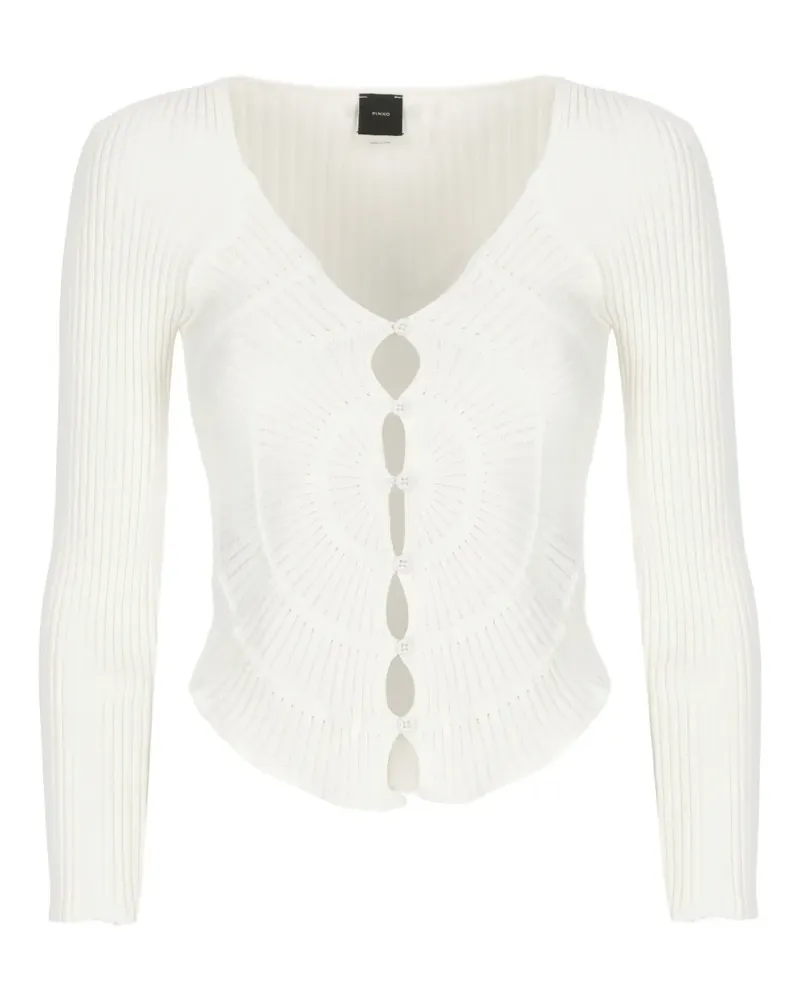 Pinko Gerippter Cardigan - Weiß Weiß