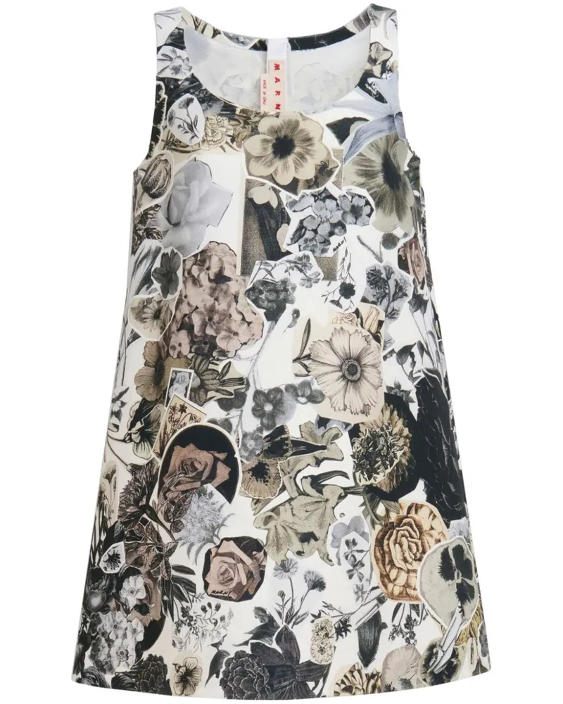 Marni Minikleid mit Blumen-Print Nude