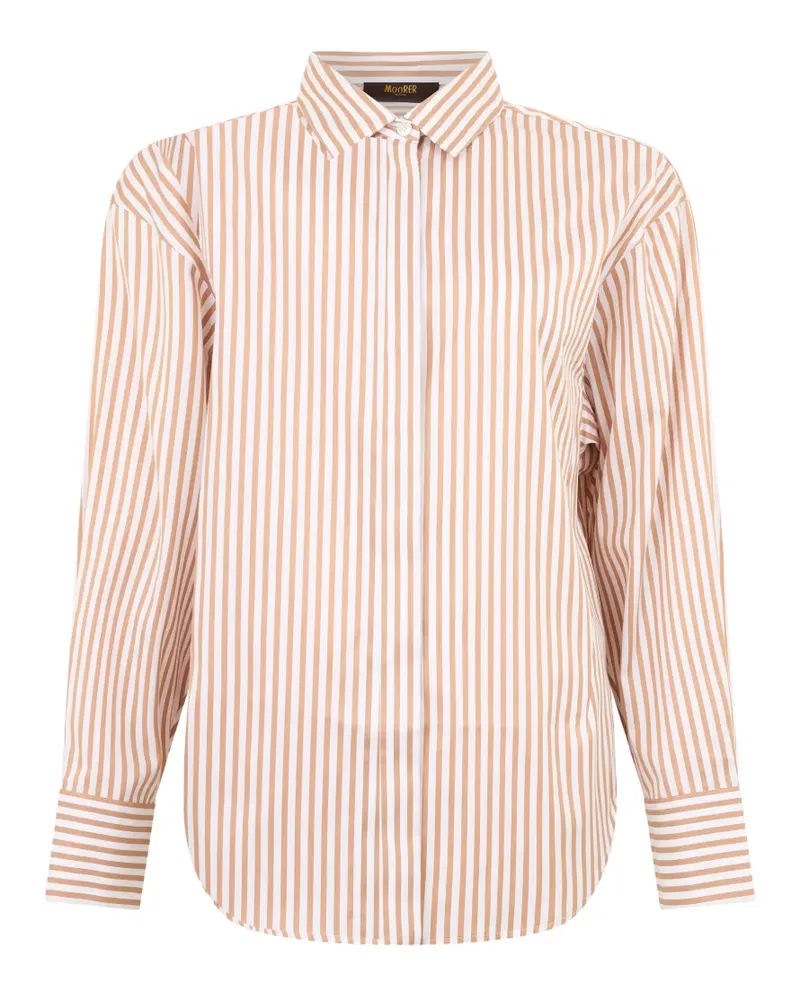 MOORER Gestreiftes Hemd - Orange Orange
