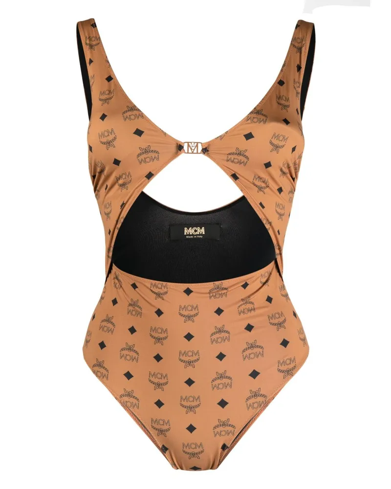 MCM Badeanzug mit Monogramm-Print - Braun Braun
