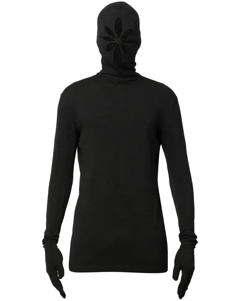 KUSIKOHC Sweatshirt mit Maske - Schwarz Schwarz