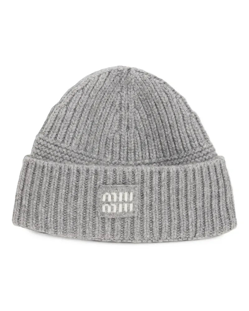Miu Miu wool and cashmere beanie hat - Grau Grau