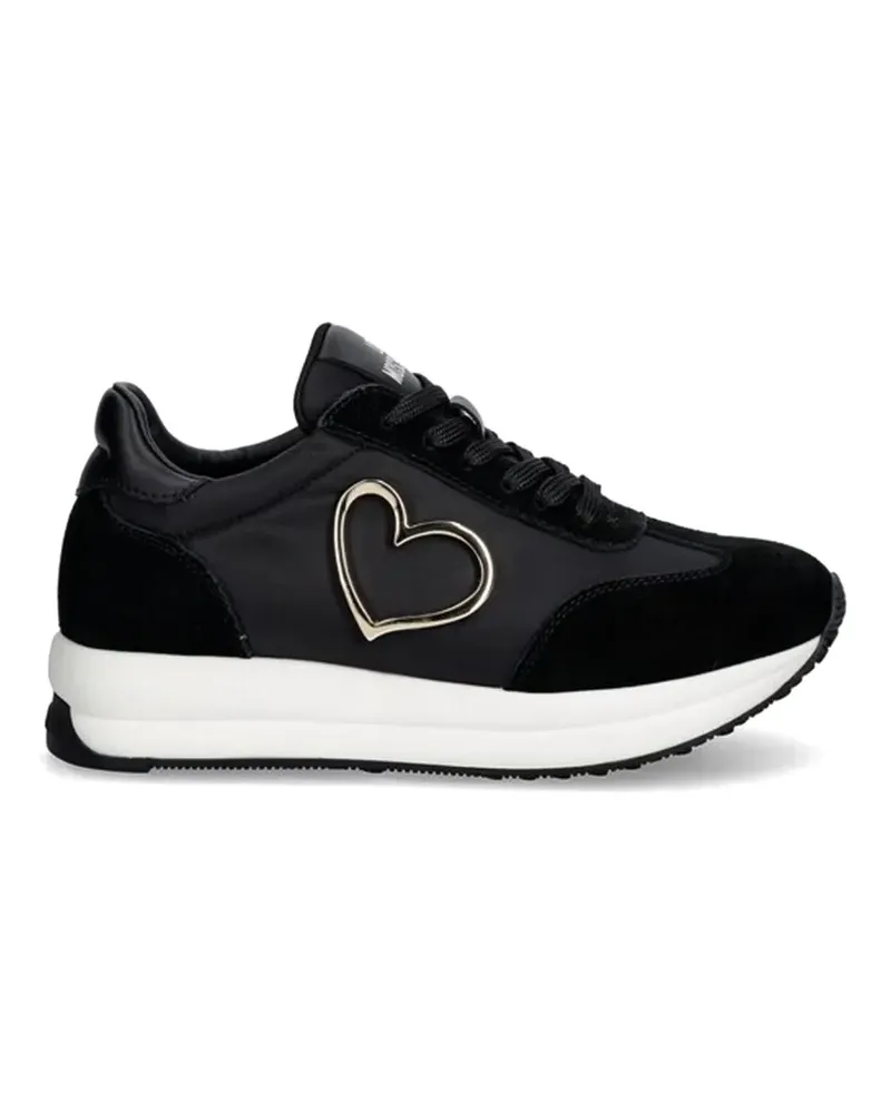 Moschino heart appliqué sneakers - Schwarz Schwarz