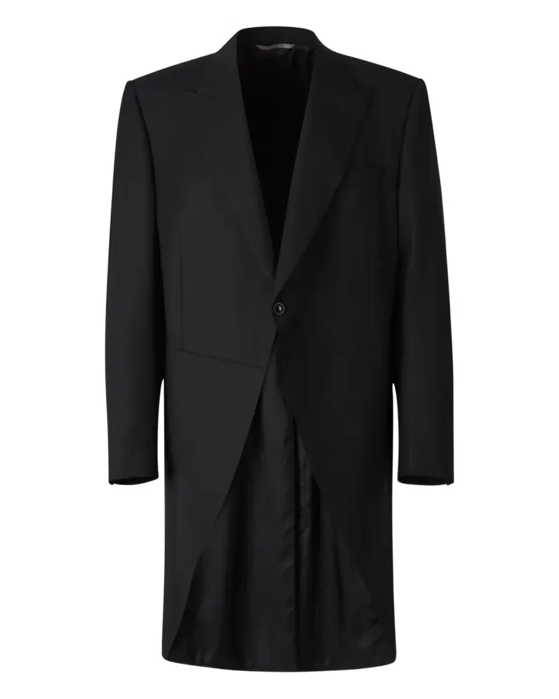 Canali Wollmantel mit steigendem Revers - Schwarz Schwarz