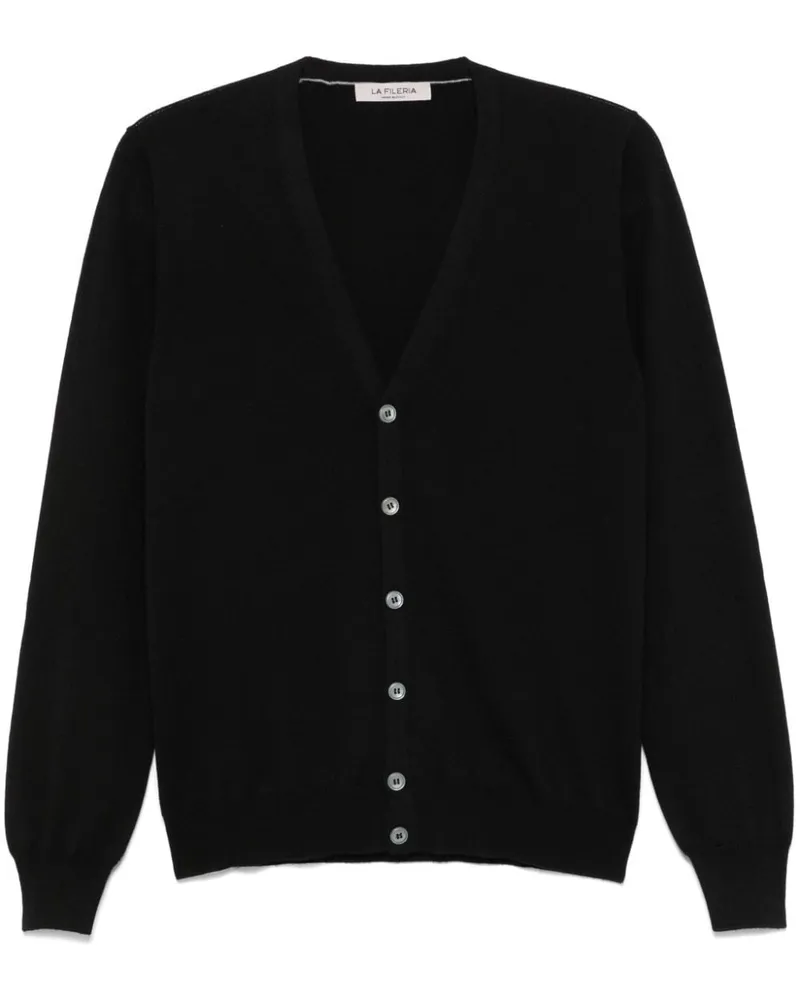 La Fileria Klassischer Cardigan - Schwarz Schwarz