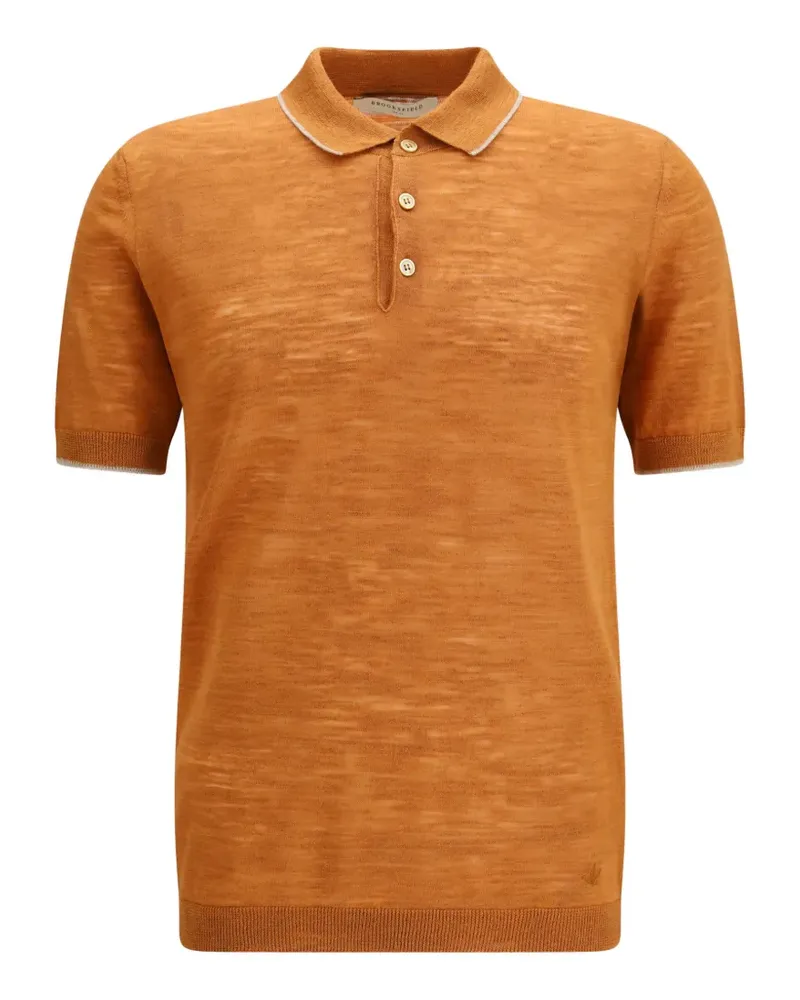 Brooksfield button trim polo shirt - Orange Orange