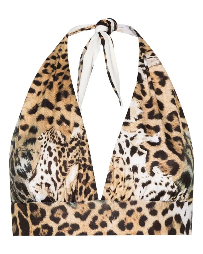 Roberto Cavalli Bikinioberteil mit Jaguar-Print - Nude Nude