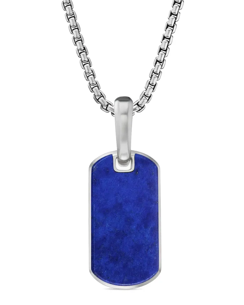 David Yurman Chevron Sterlingsilber-Anhänger mit Lapislazuli 21mm - Blau Blau