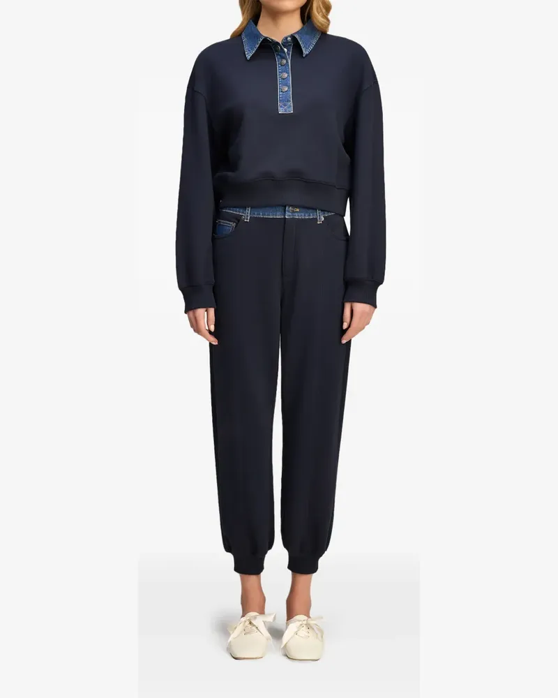 Cinq à Sept Corenna Poloshirt mit Jeanskragen - Blau Blau